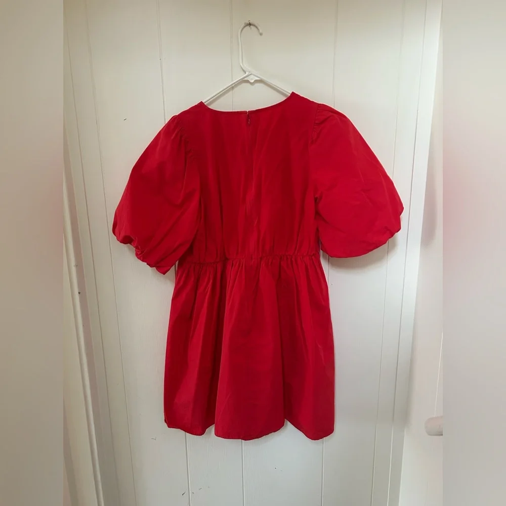 Bright coral Madewell dress with full sleeve - Picture 2 of 2